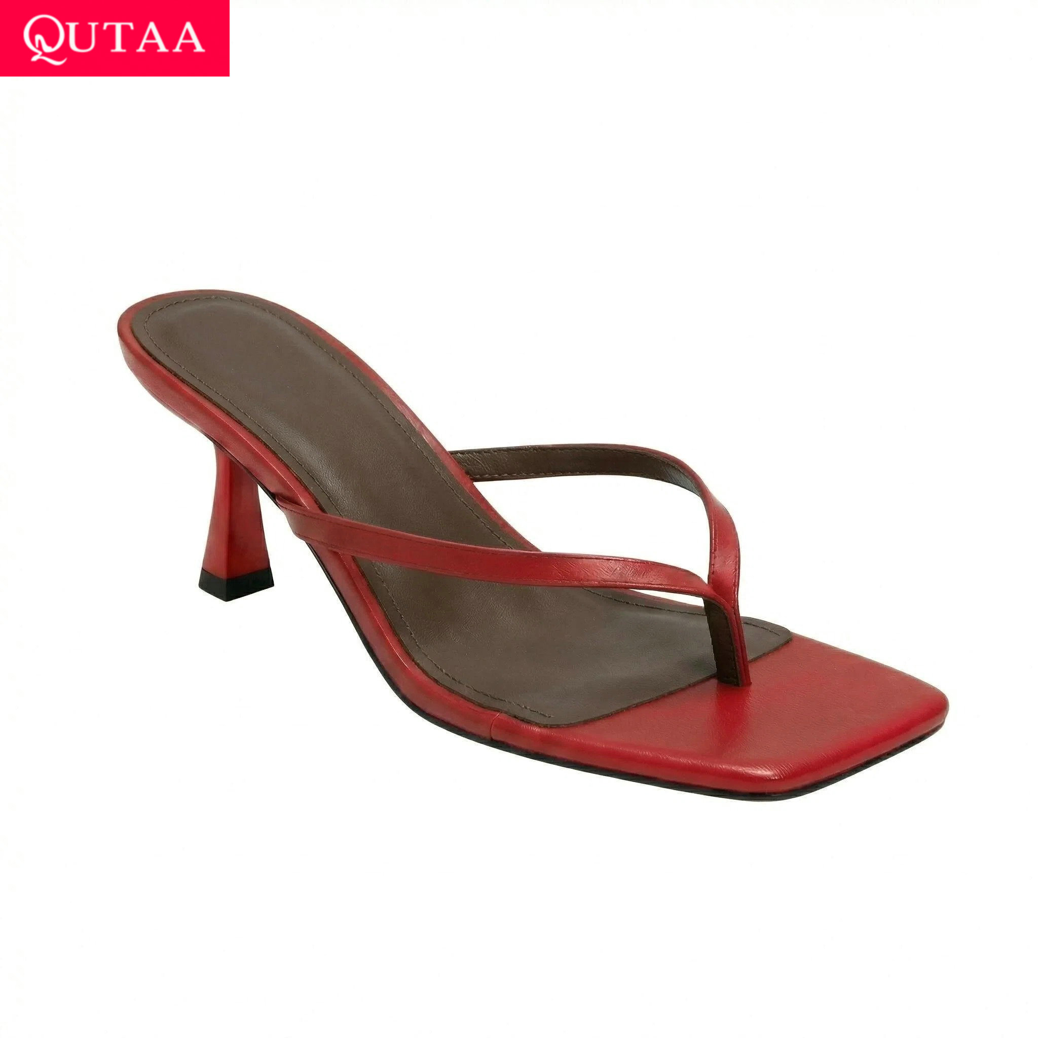 Women'S Shoes Kitten Heels - QUTAA Novidade: Sandálias Femininas de Verão