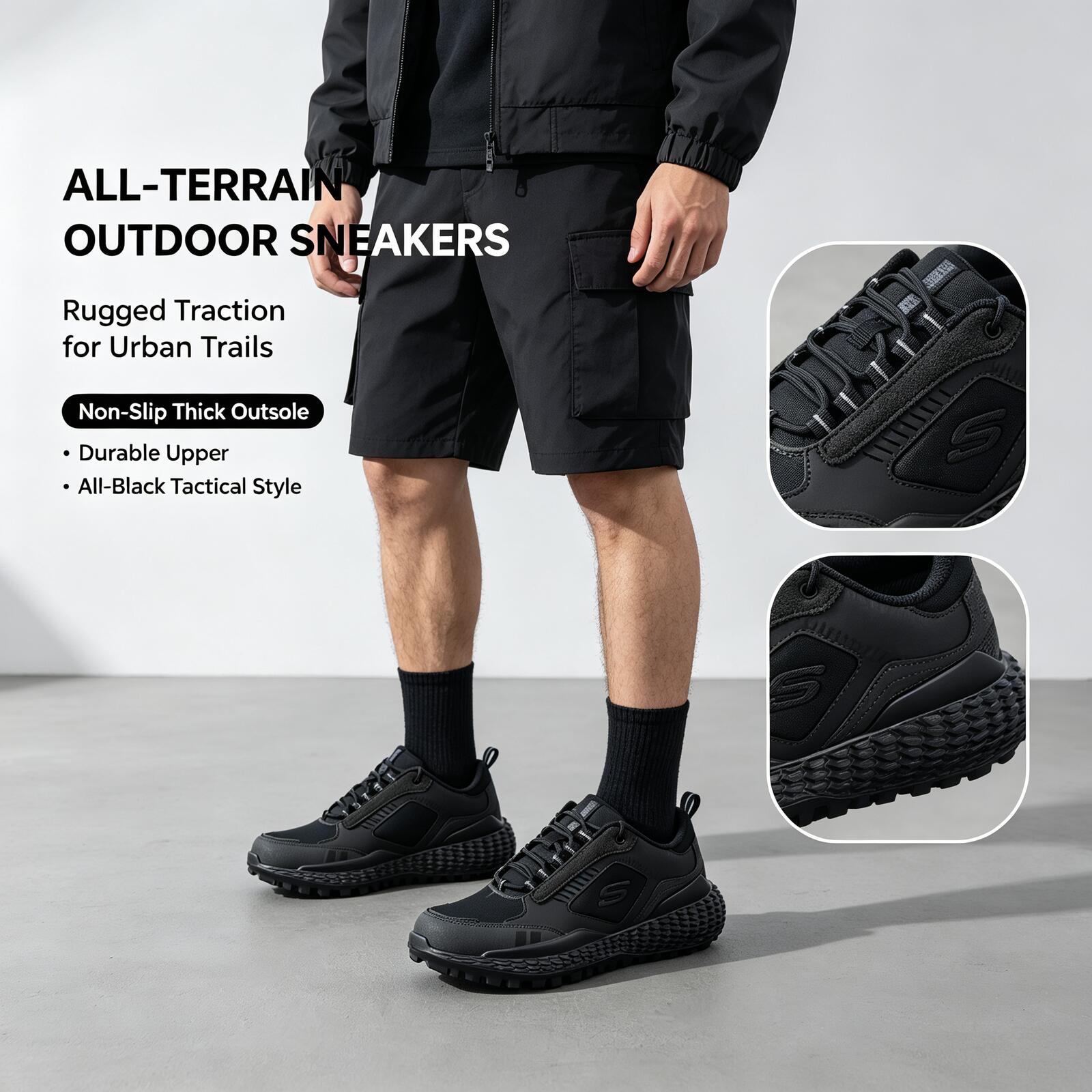 Women Shoes Skechers - Tênis Skechers All-Terrain Preto para Homens