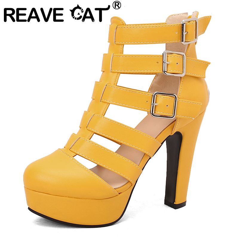 Women Shoes Zipper - REAVE CAT Sandálias Femininas De Luxo