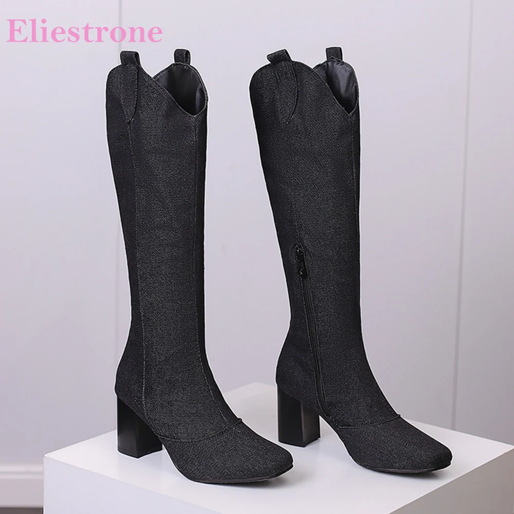 Women'S Shoes Size 12 - Novo inverno preto azul feminino joelho