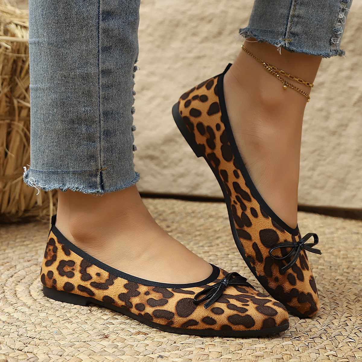Women'S Shoes Round Toe - 2026 Sapatilhas Femininas Estampadas de Leopardo,
