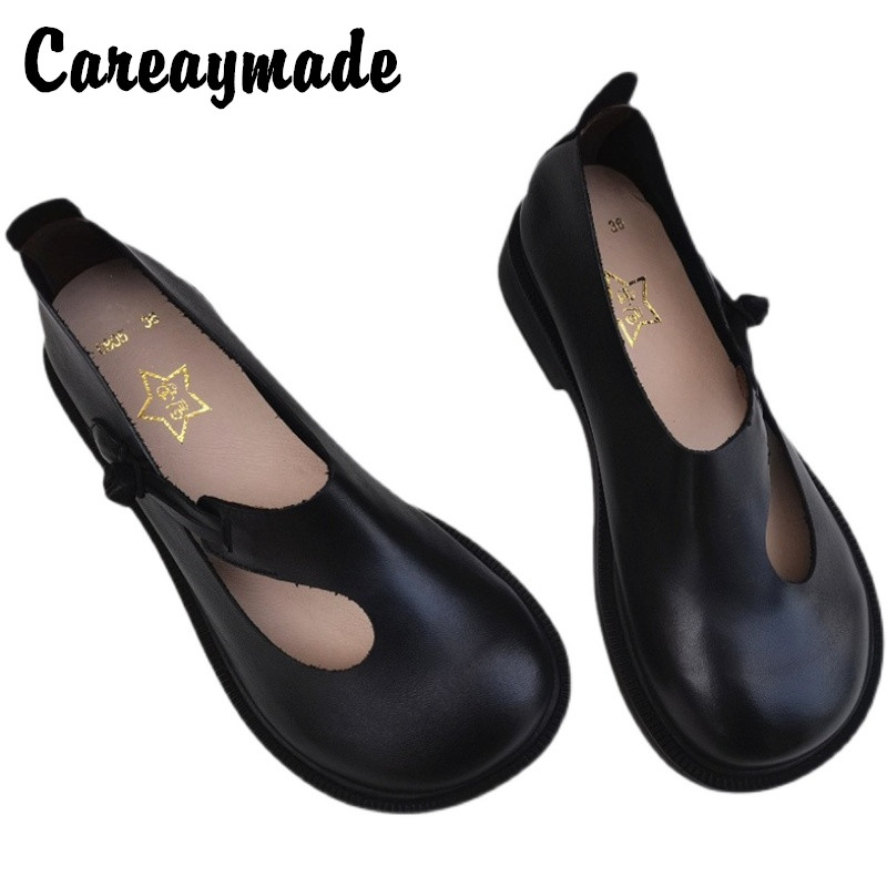 Women'S Shoes Round Toe - Careaymade-couro genuíno sapatos grandes para mulheres,