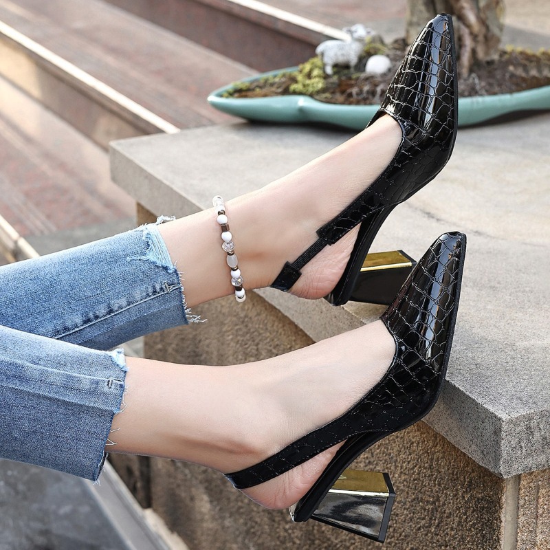 Verão sandálias de salto alto  - Women'S Shoes Round Toe avaliação e preço