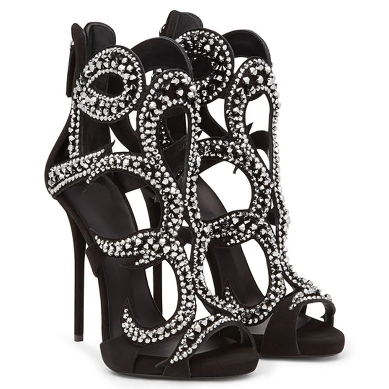 Sandálias Stiletto Brilhantes  - Women Shoes Zipper avaliação e preço
