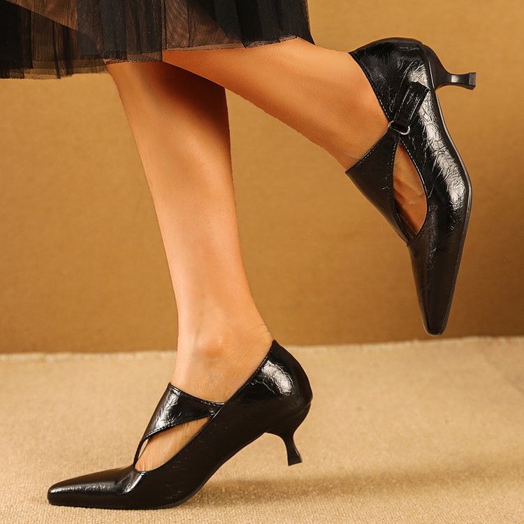 Sapatos Femininos Retro Escuro - Women'S Shoes Kitten Heels avaliação e preço