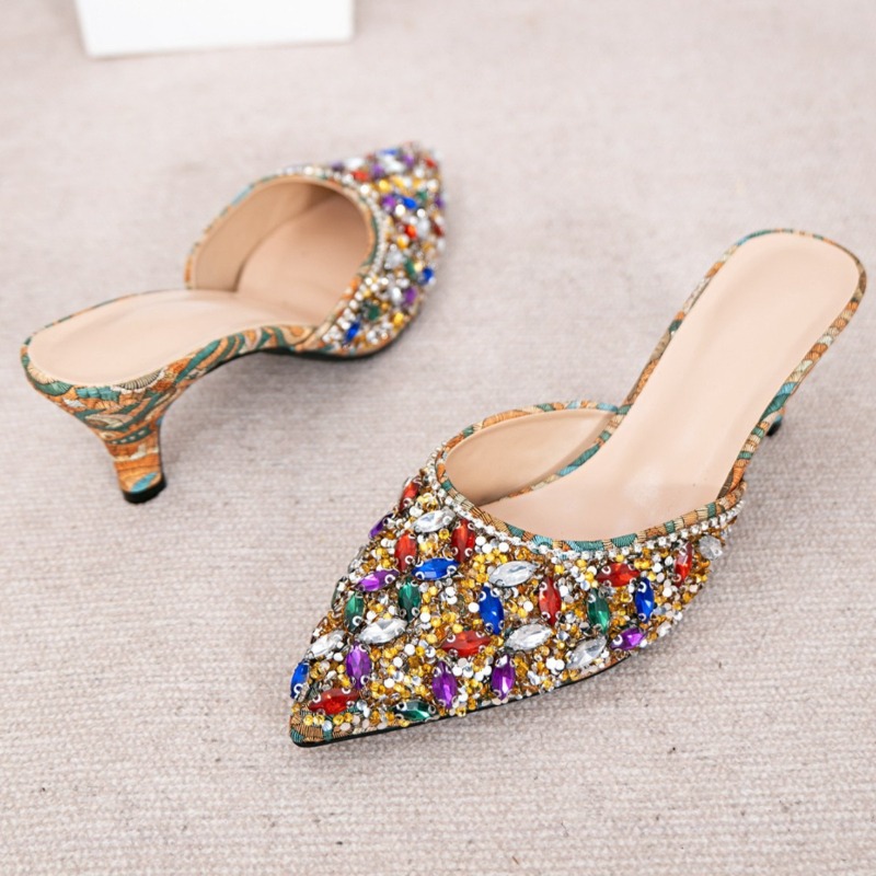 Luxo strass gatinho salto chin - Women'S Shoes Kitten Heels avaliação e preço