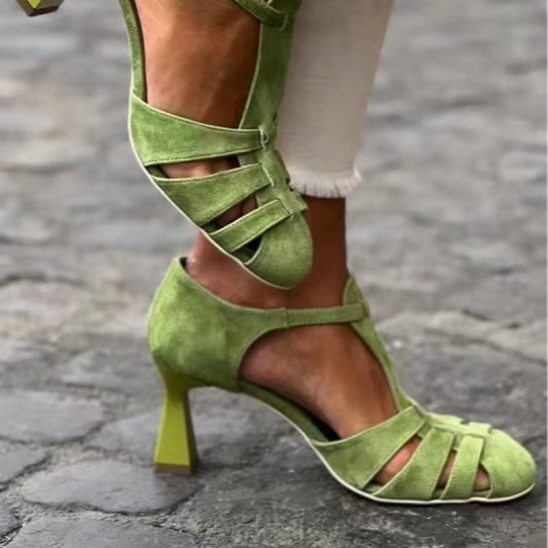 Sandálias Femininas Verdes de  - Women'S Shoes Kitten Heels avaliação e preço