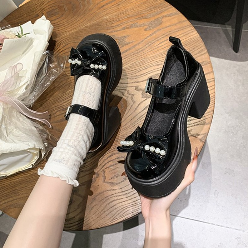 Sapatos Lolita 2026 Pretos com - Women'S Shoes Round Toe avaliação e preço