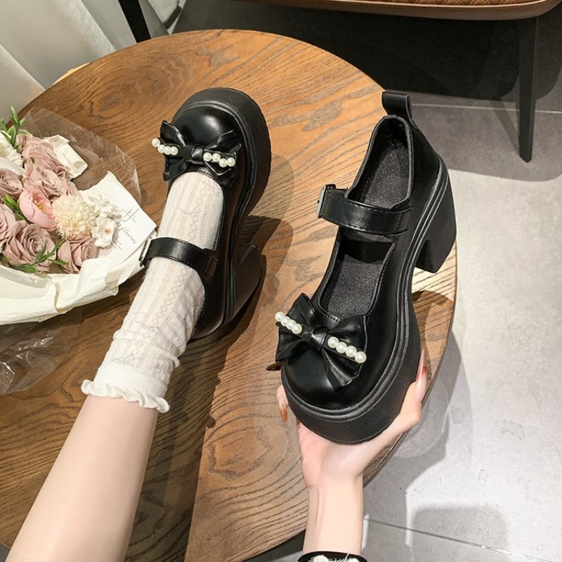 Sapatos Lolita 2026 Pretos com - Women'S Shoes Round Toe avaliação e preço