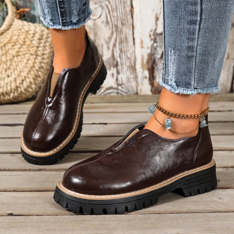 Sapatos Femininos Estilo Britâ - Women'S Shoes Round Toe avaliação e preço