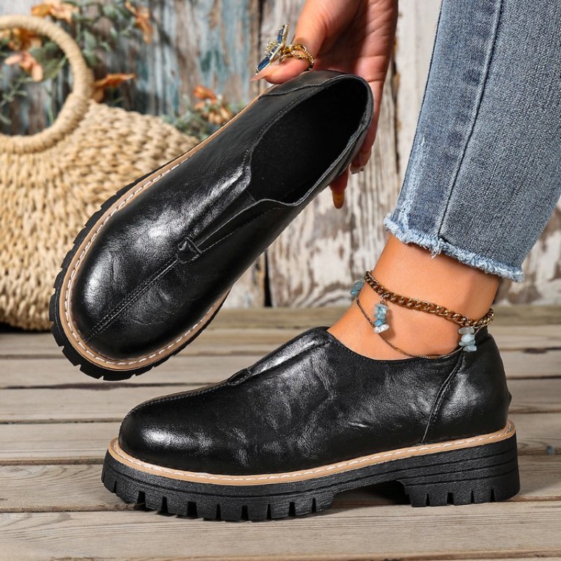 Sapatos Femininos Estilo Britâ - Women'S Shoes Round Toe avaliação e preço